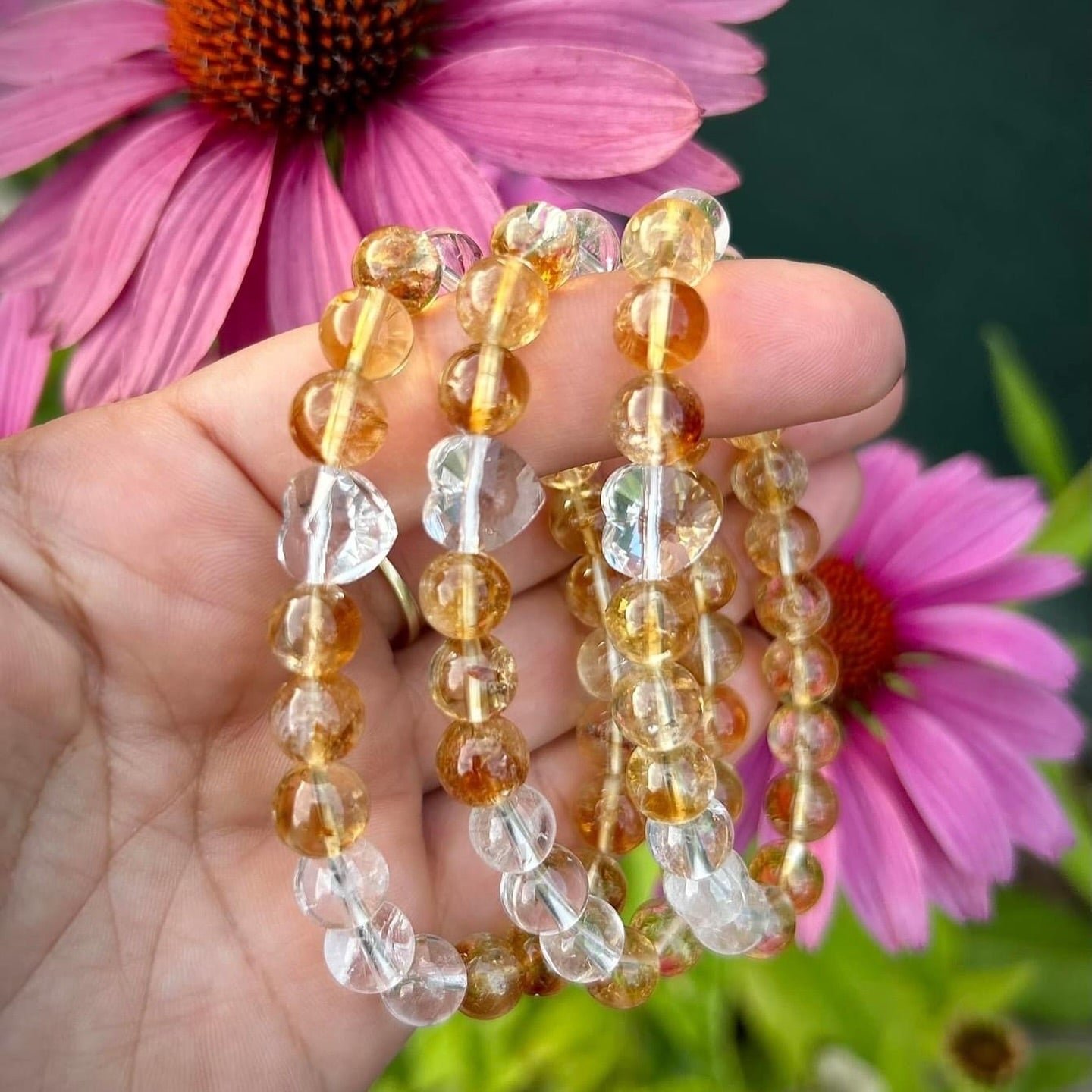 Náramok Citrín a Krištál