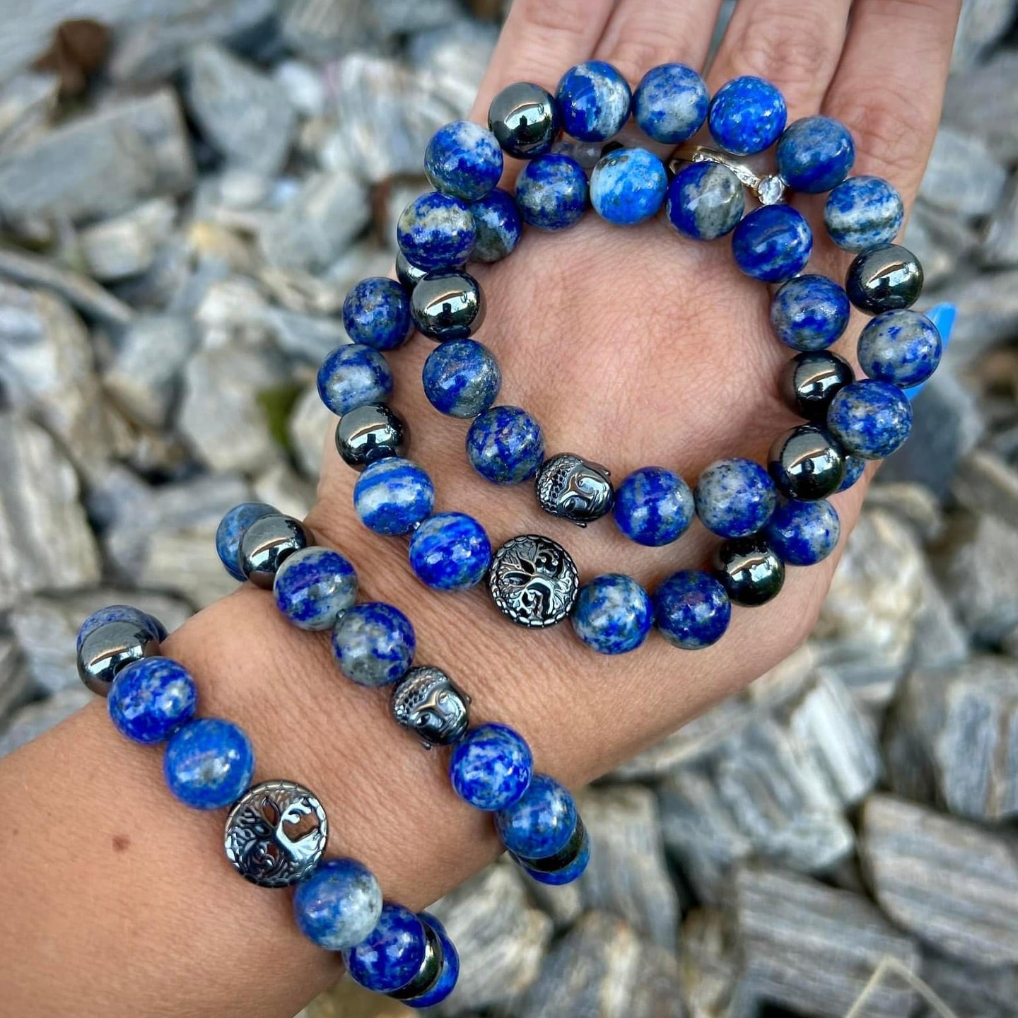 Náramok Lapis Lazuli a Hematit