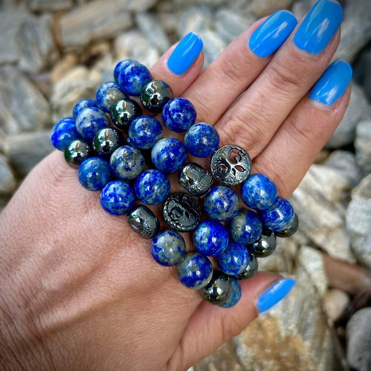 Náramok Lapis Lazuli a Hematit