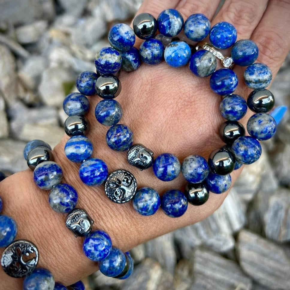 Náramok Lapis Lazuli a Hematit