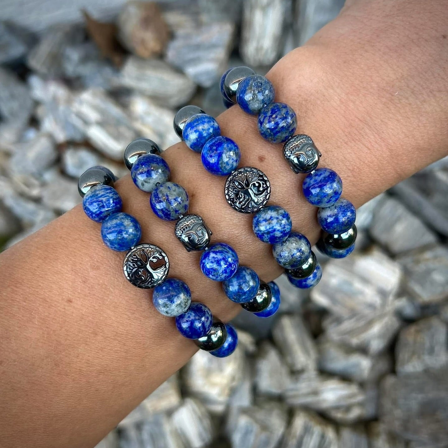 Náramok Lapis Lazuli a Hematit