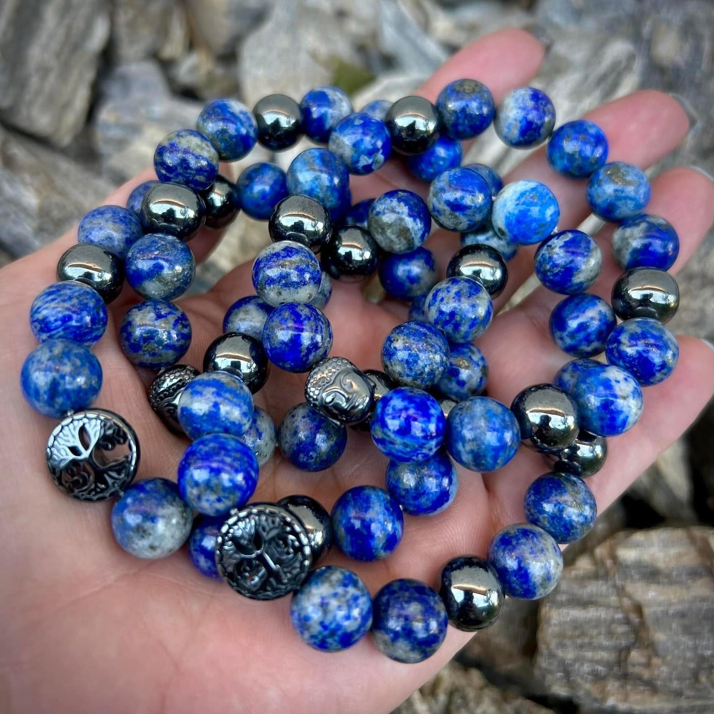 Náramok Lapis Lazuli a Hematit