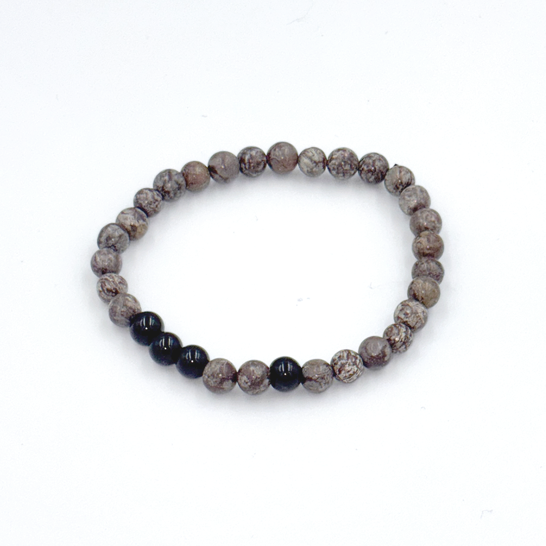 Čínsky vločkový obsidián a čierny obsidián (6 mm)