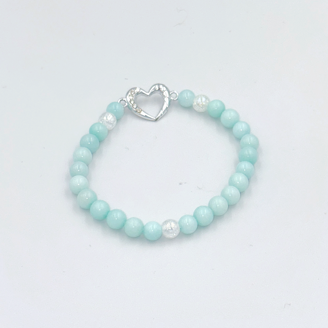 Jadeit a Aqua Aura so srdiečkom (6 mm)