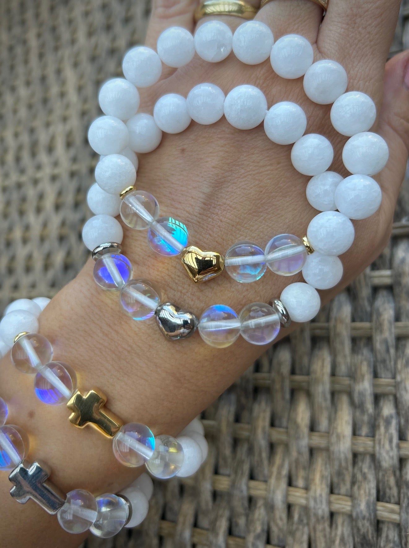 Náramok Jadeit a Aqua Aura - Dotyk pokoja
