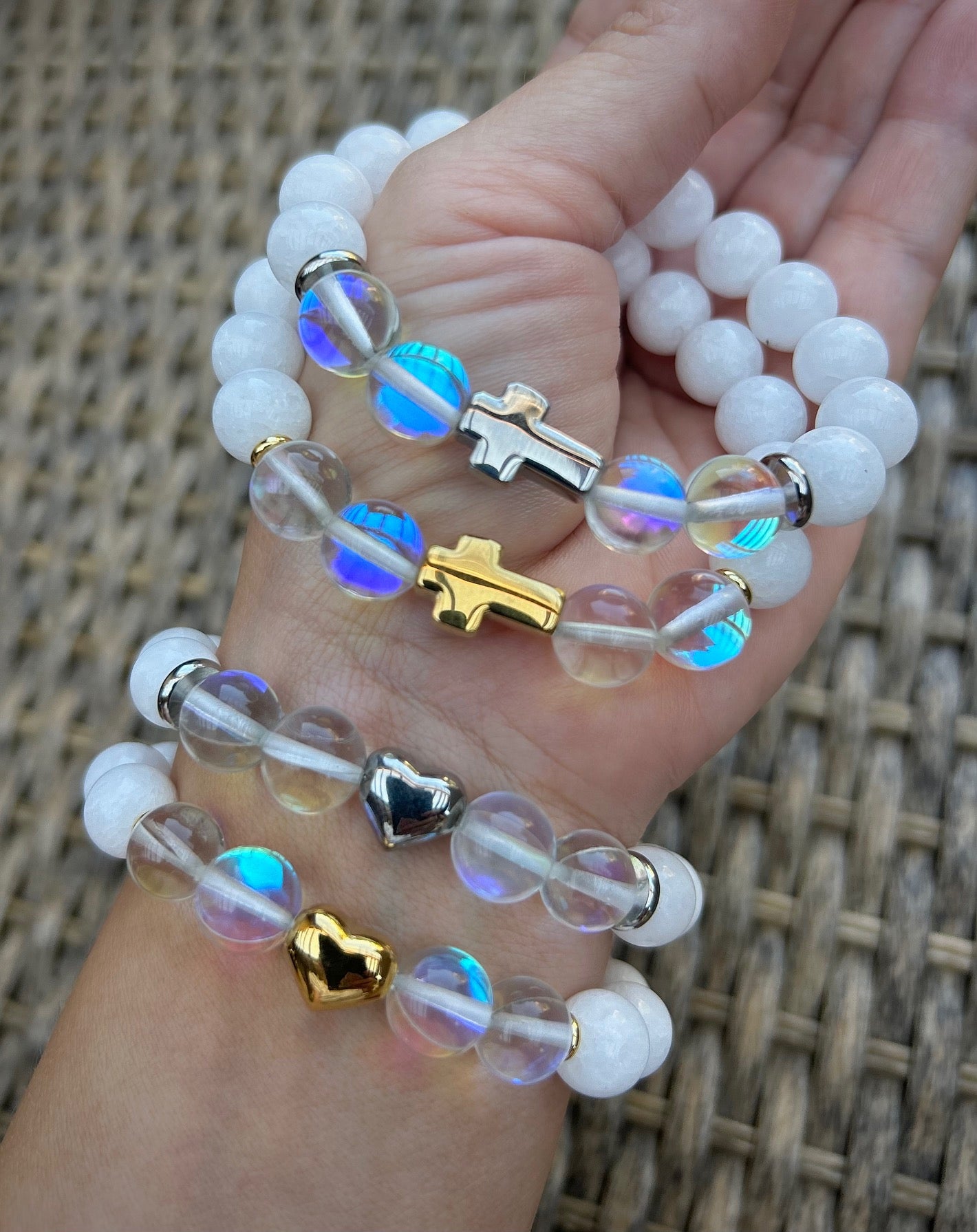 Náramok Jadeit a Aqua Aura - Dotyk pokoja