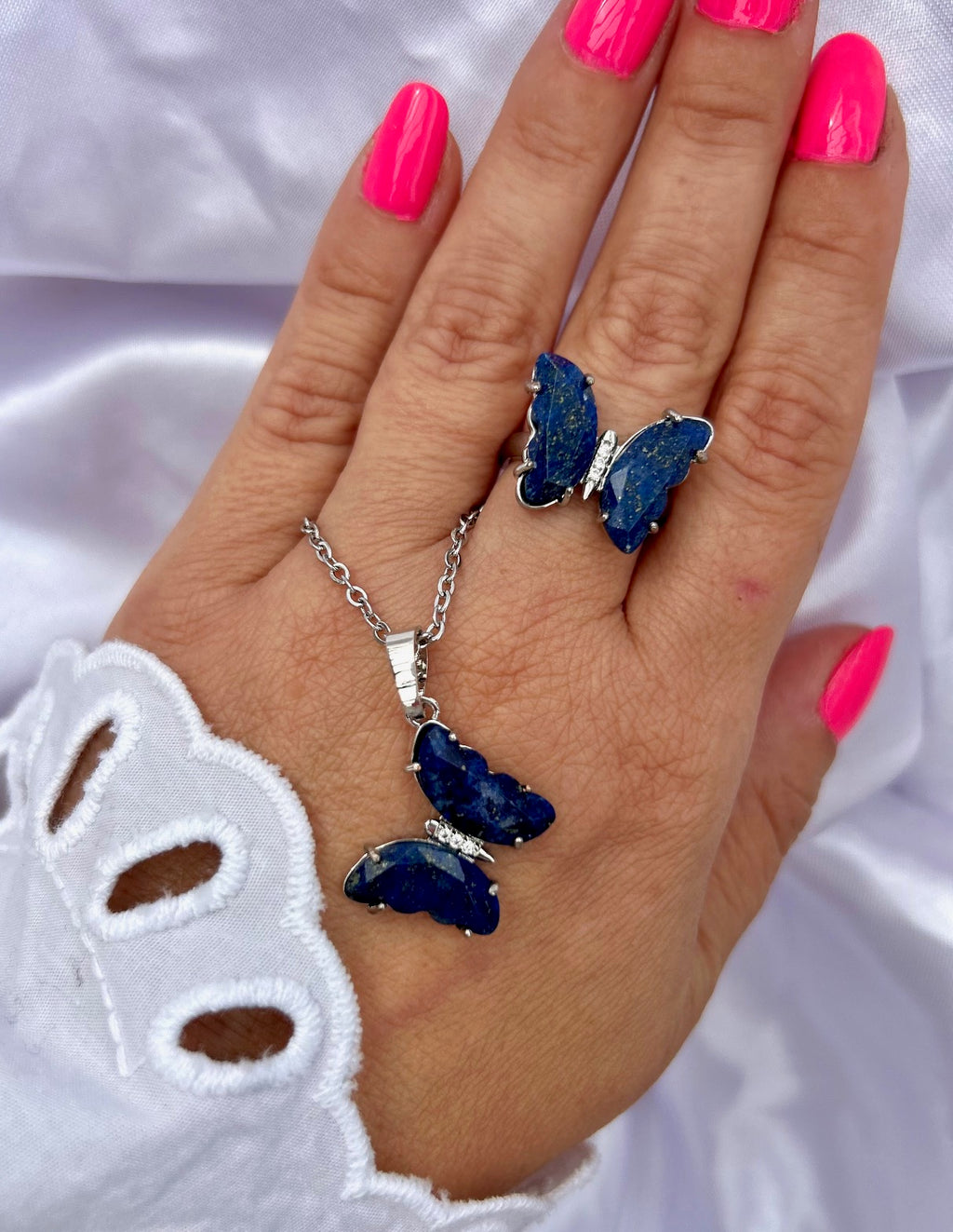 Sada šperkov motýľ - Lapis Lazuli